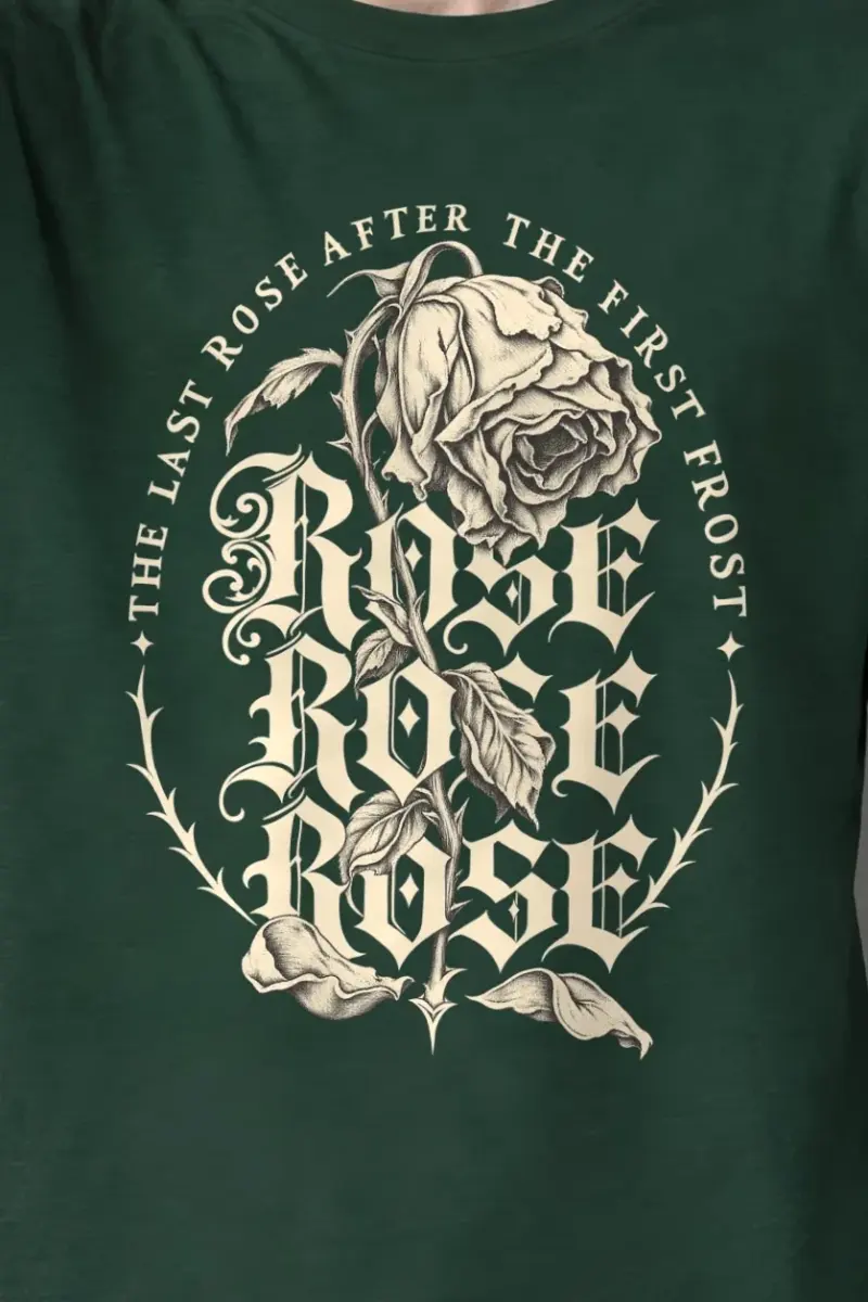 "The Last Rose After The First Frost" Unisex Longsleeve T-shirt - the graphic up close