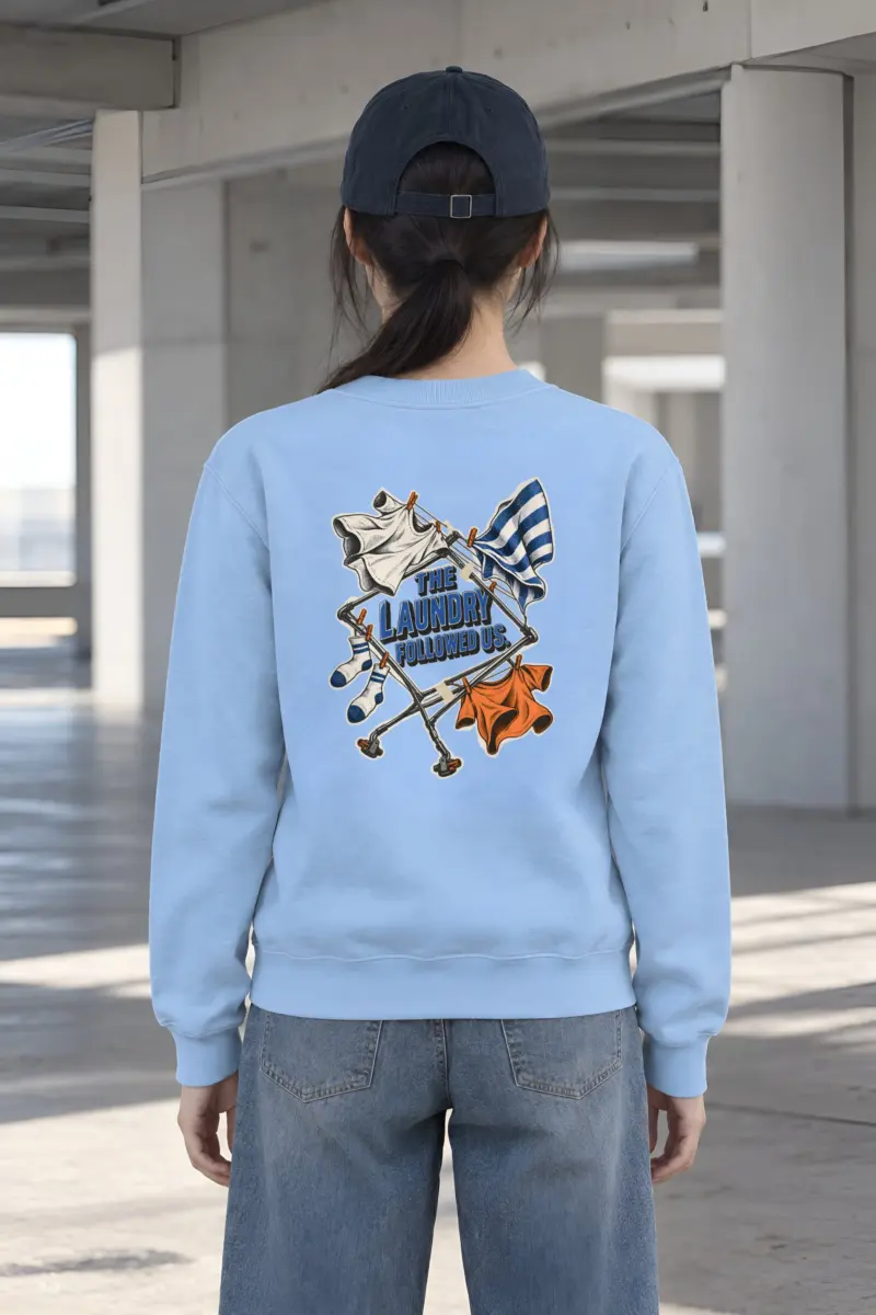 "The Laundry Followed Us" Heavy Blend Unisex Crewneck Sweatshirt