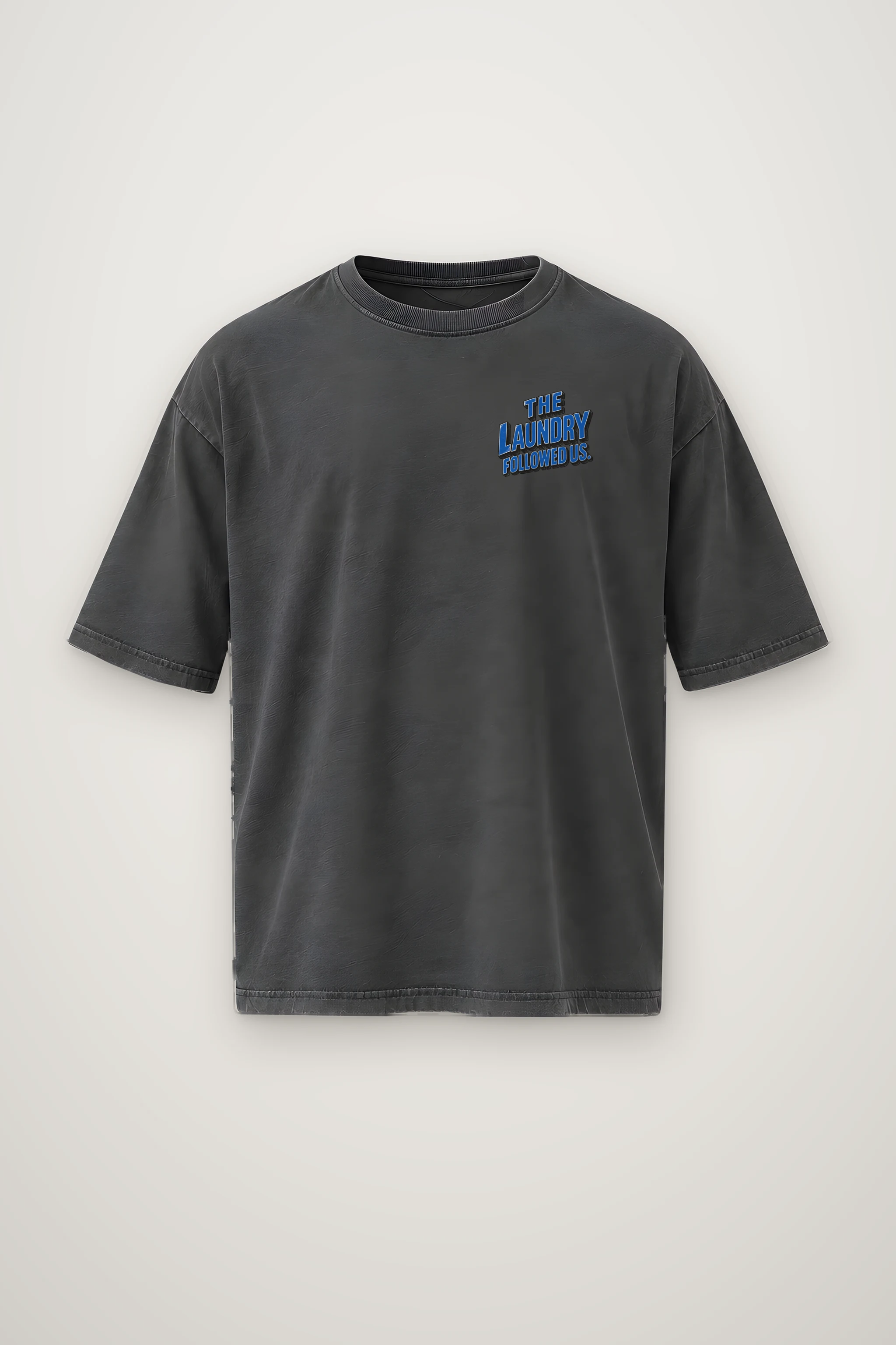 "The Laundry Followed Us" Men's Oversized Heavyweight Crewneck T-Shirt