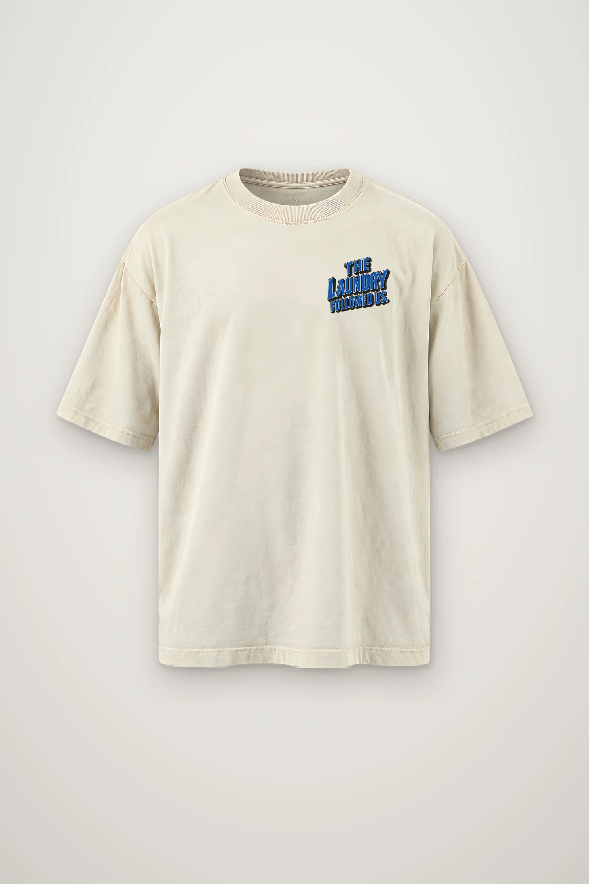 "The Laundry Followed Us" Men's Oversized Heavyweight Crewneck T-Shirt