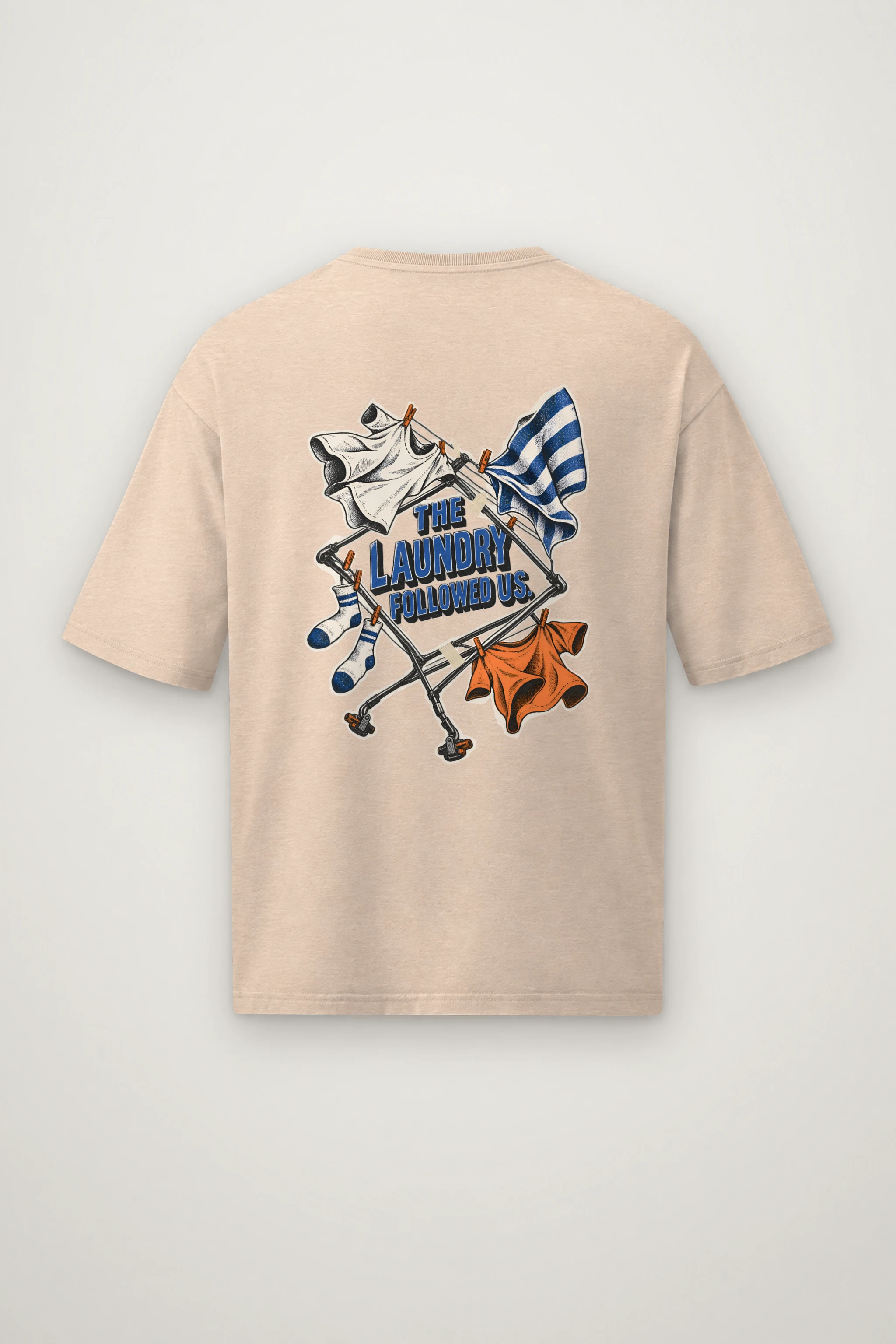 "The Laundry Followed Us" Men's Oversized Heavyweight Crewneck T-Shirt