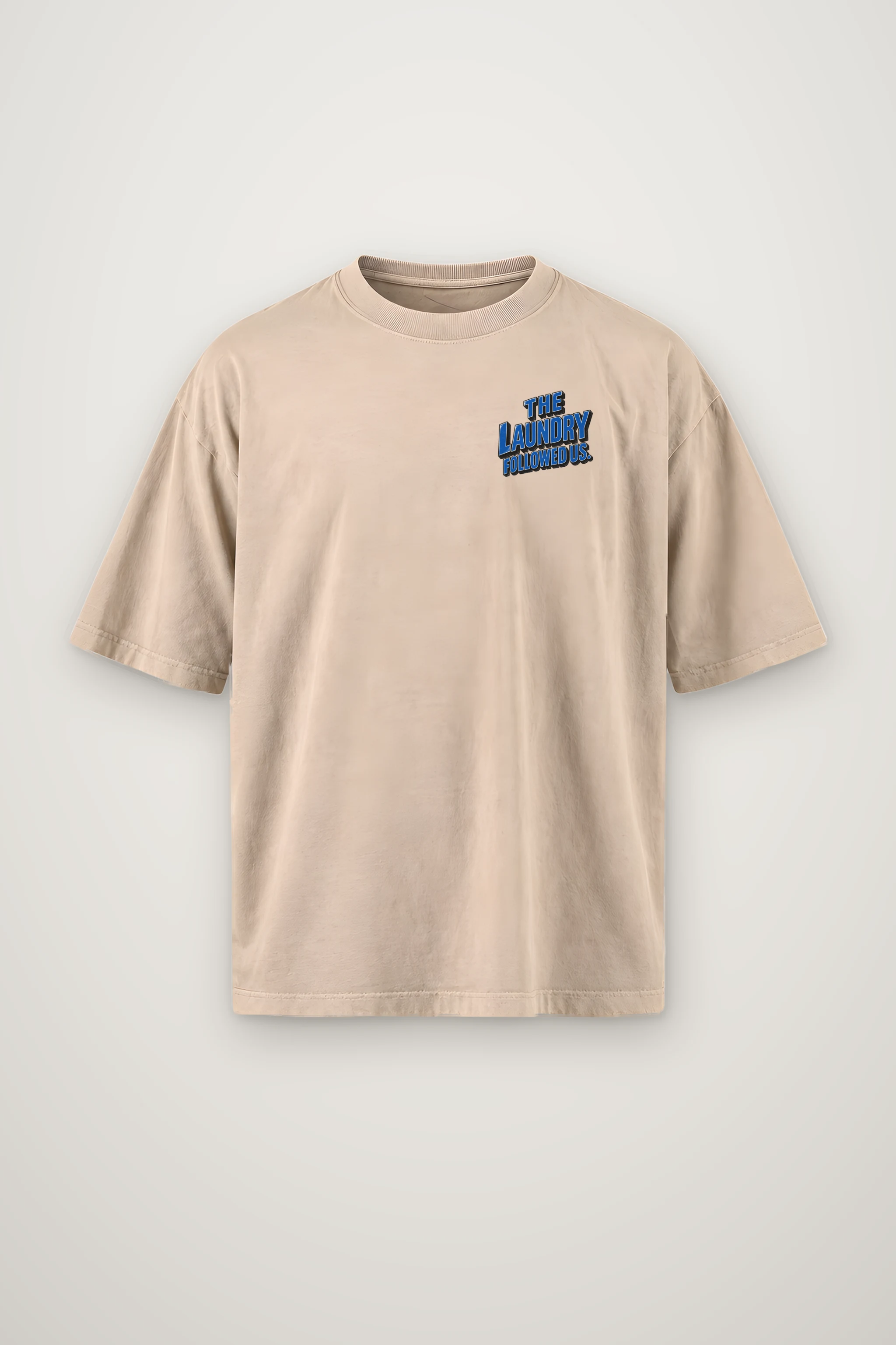 "The Laundry Followed Us" Men's Oversized Heavyweight Crewneck T-Shirt