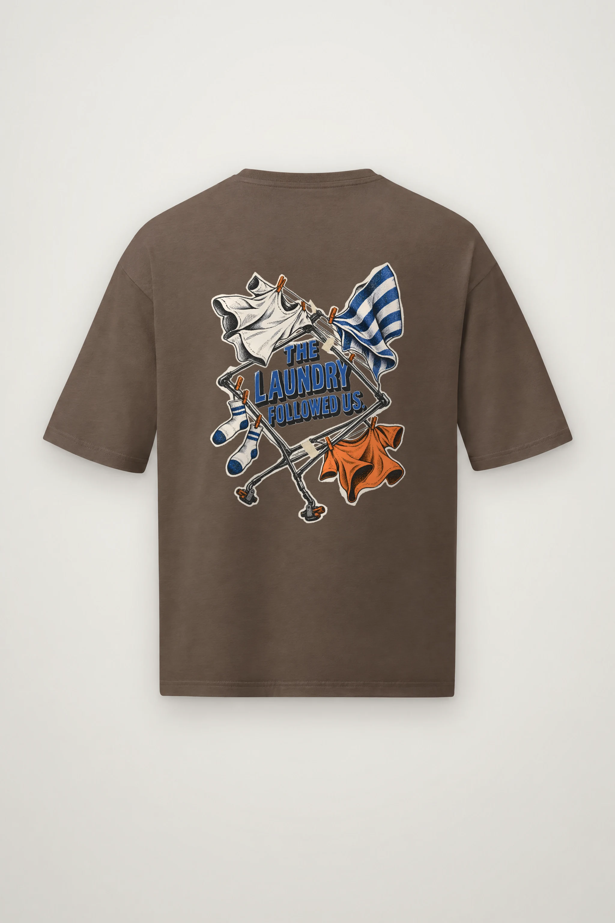 "The Laundry Followed Us" Men's Oversized Heavyweight Crewneck T-Shirt