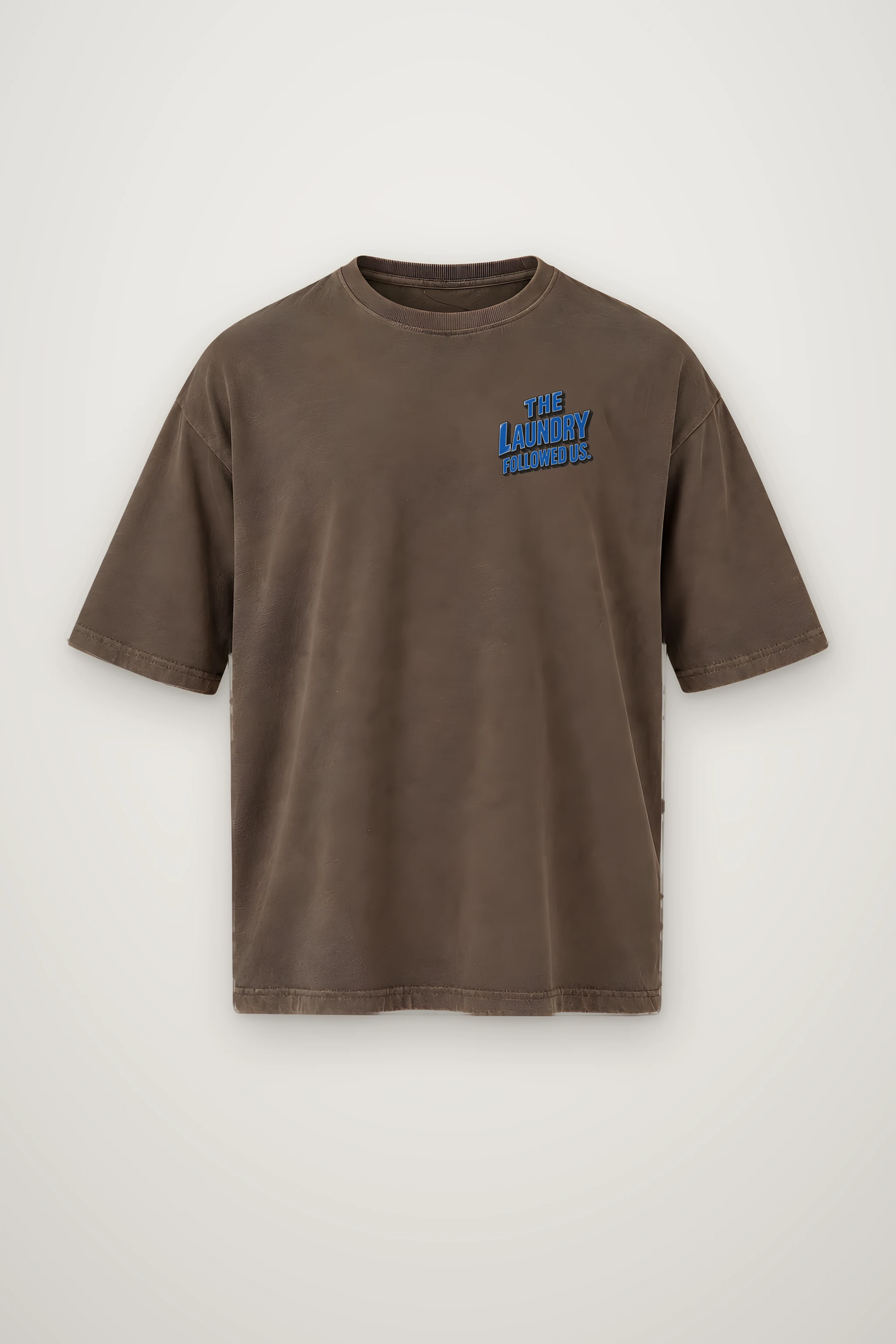 "The Laundry Followed Us" Men's Oversized Heavyweight Crewneck T-Shirt