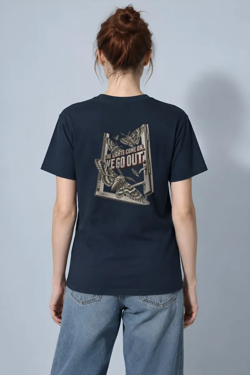 “The Lights Come On, We Go Out” Heavyweight Unisex Crewneck T-shirt