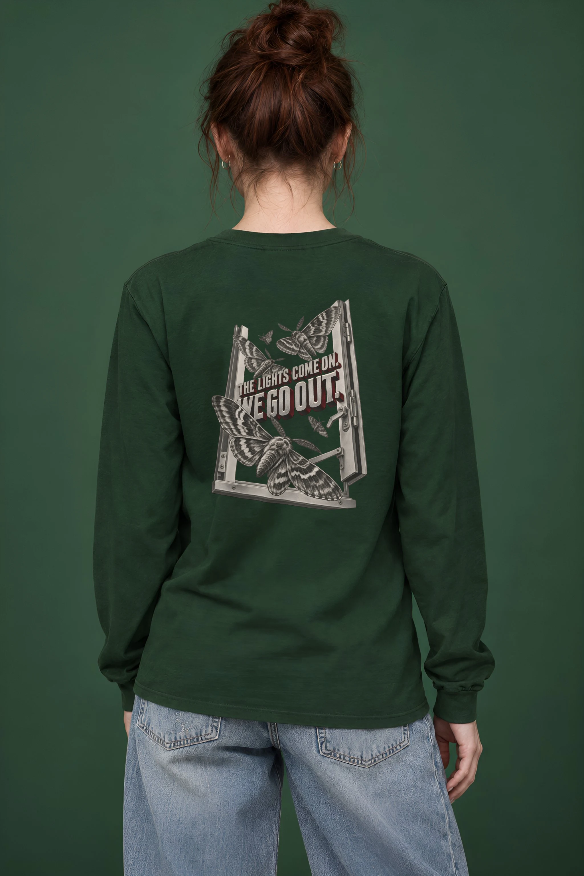 "The Lights Come On. We Go Out." Unisex Longsleeve T-shirt