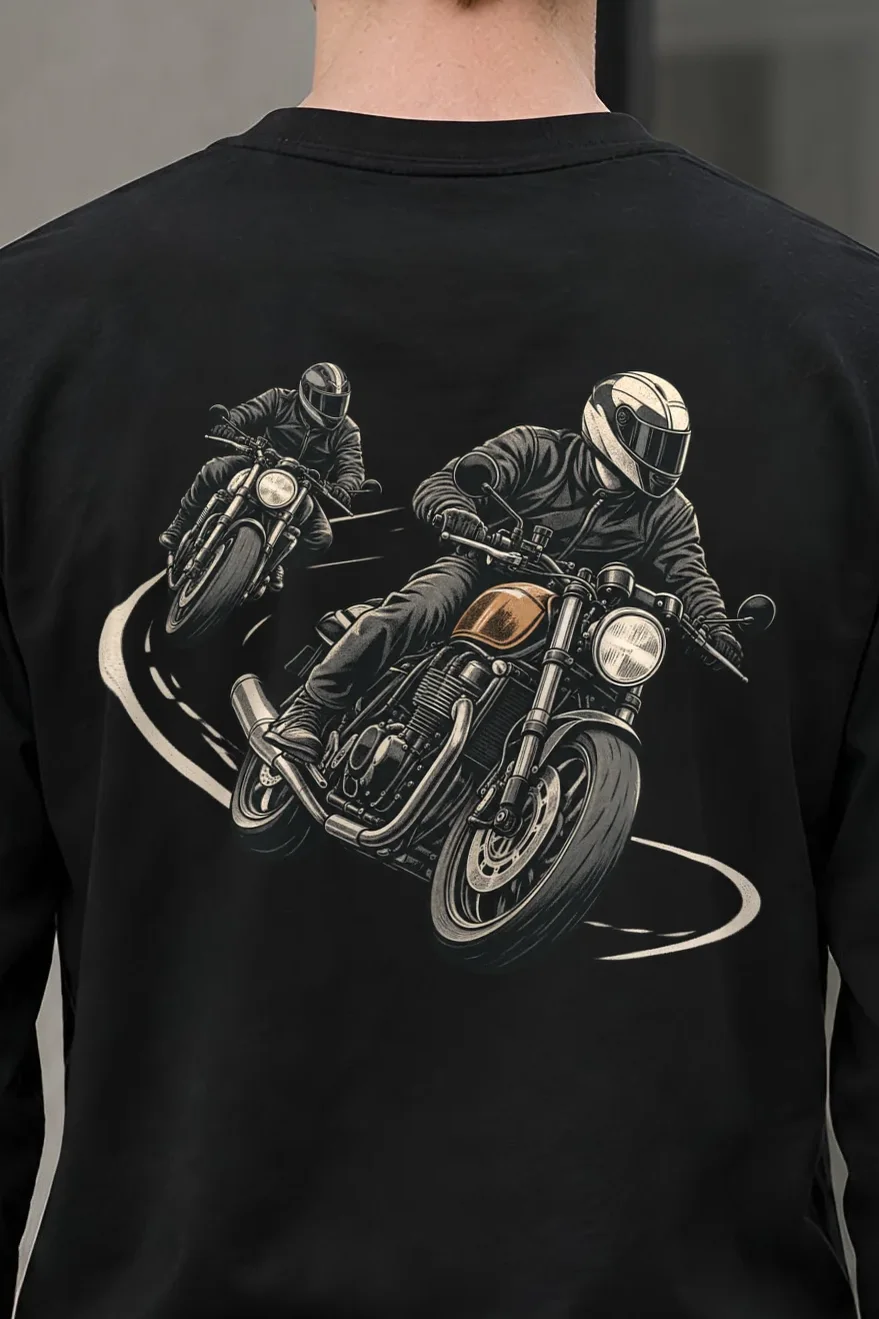 "The Long Curve" Unisex Longsleeve T-shirt - the graphic up close