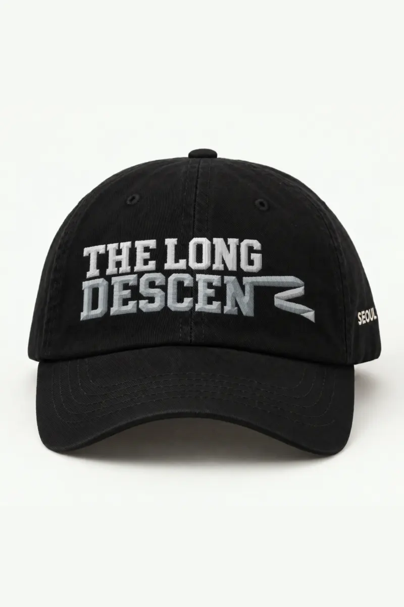 "The Long Descent" Classic Dad Hat · Embroidered — black/cap-front