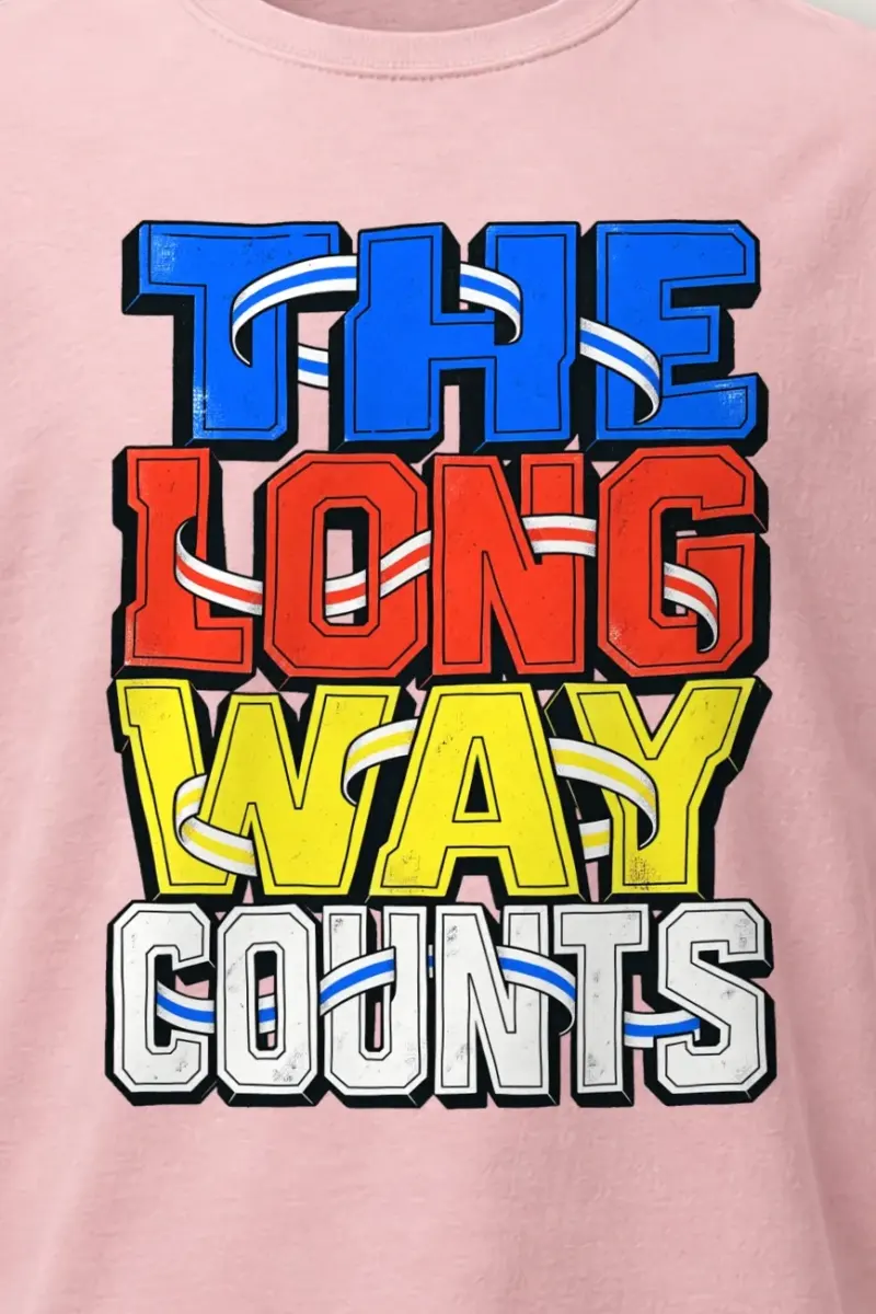 "The Long Way Counts" Heavyweight Unisex Crewneck T-shirt