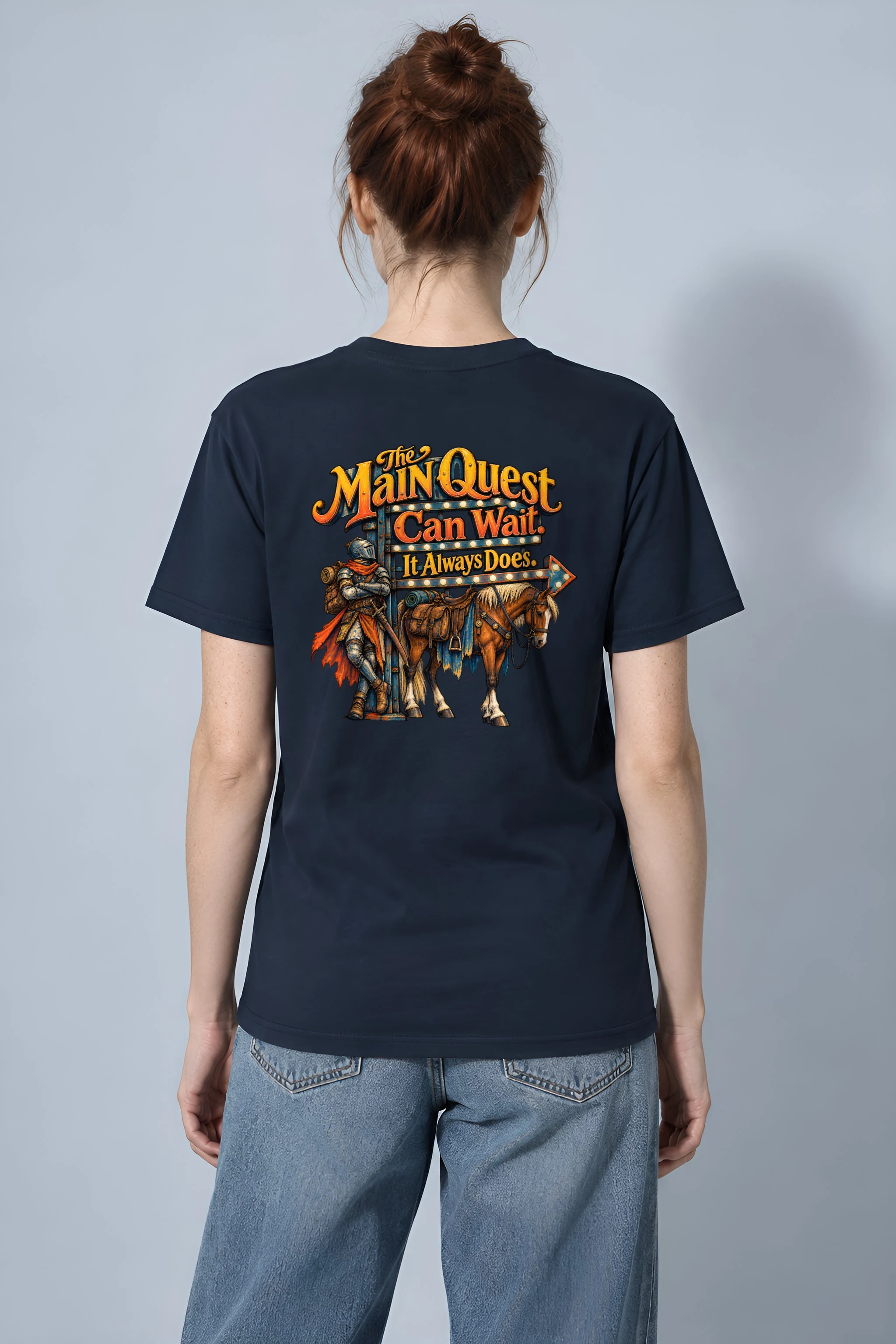 "The Main Quest Can Wait" Heavyweight Unisex Crewneck T-shirt
