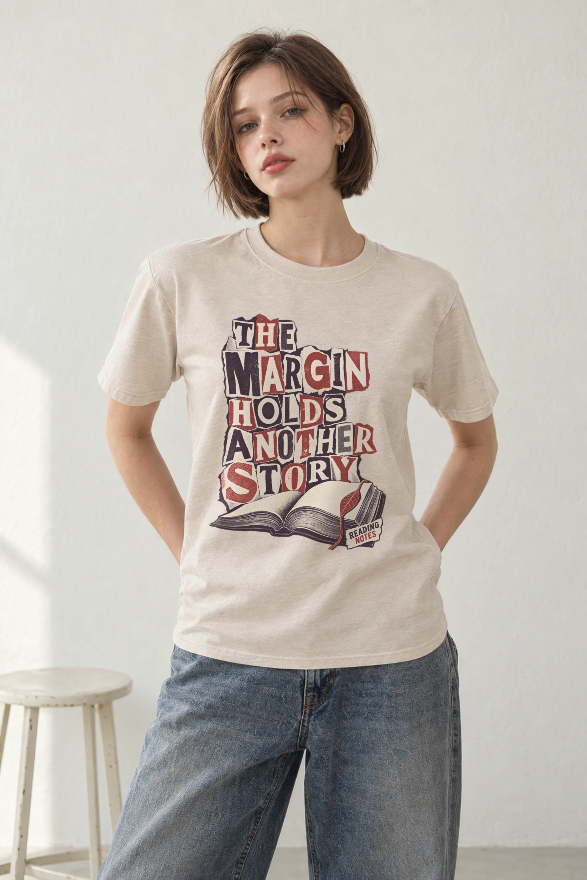 "THE MARGIN HOLDS ANOTHER STORY" Heavyweight Unisex Crewneck T-shirt