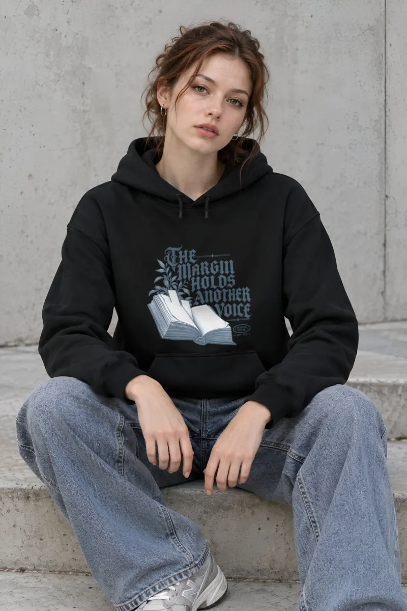 "The Margin Holds Another Voice" Heavy Blend Unisex Pullover Hoodie