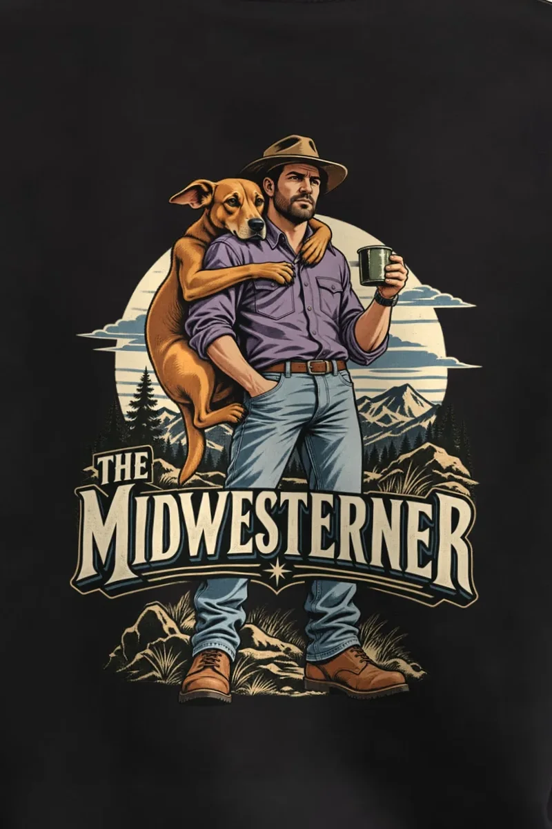 "The Midwesterner" 1 Crewneck Sweatshirt - the graphic up close