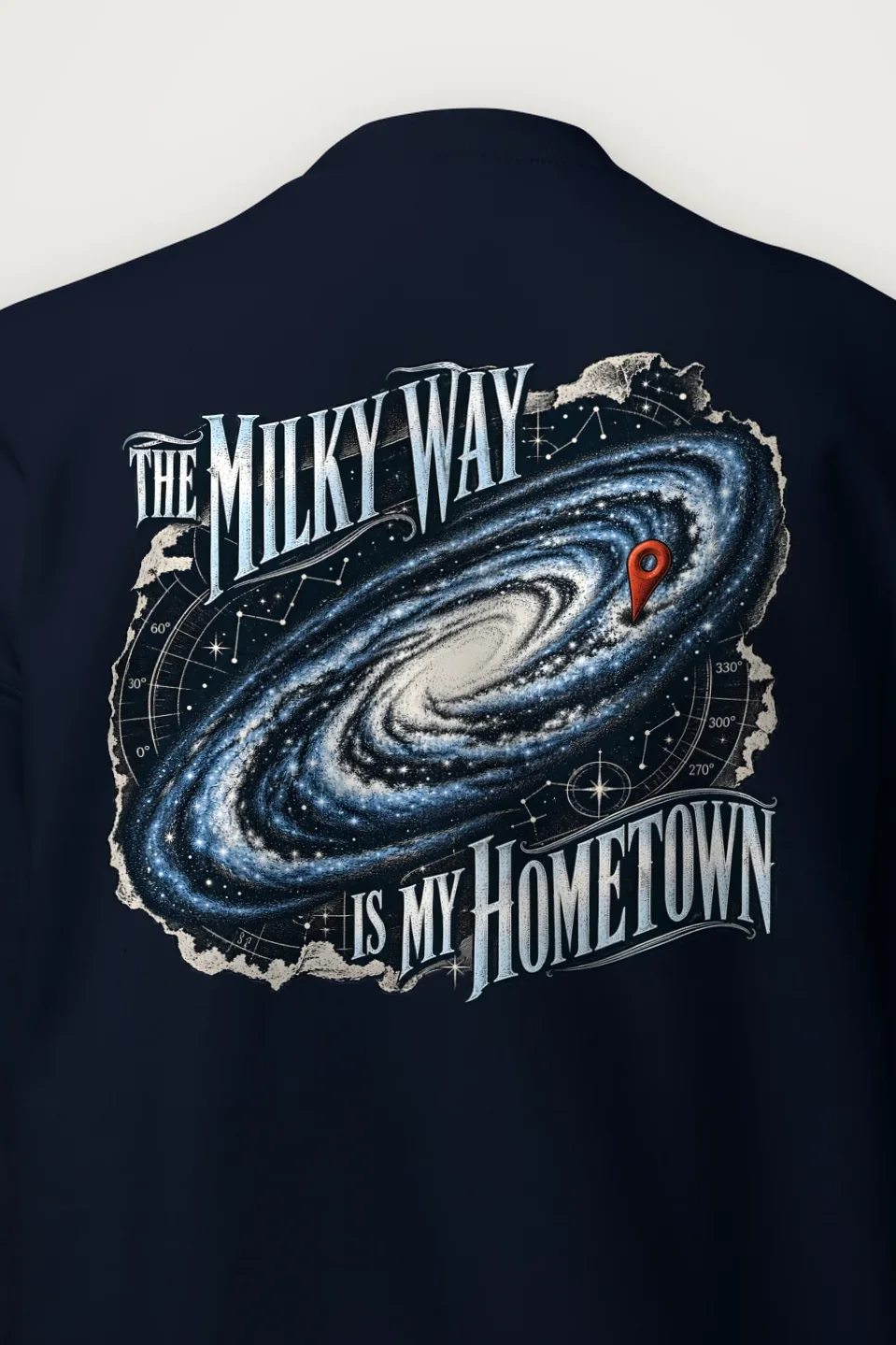 "The Milky Way Is My Hometown" Heavy Blend Unisex Crewneck Sweatshirt - the graphic up close