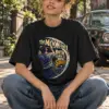 "The Moon and I Both Clock In" Unisex Oversized Heavyweight Crewneck T-Shirt