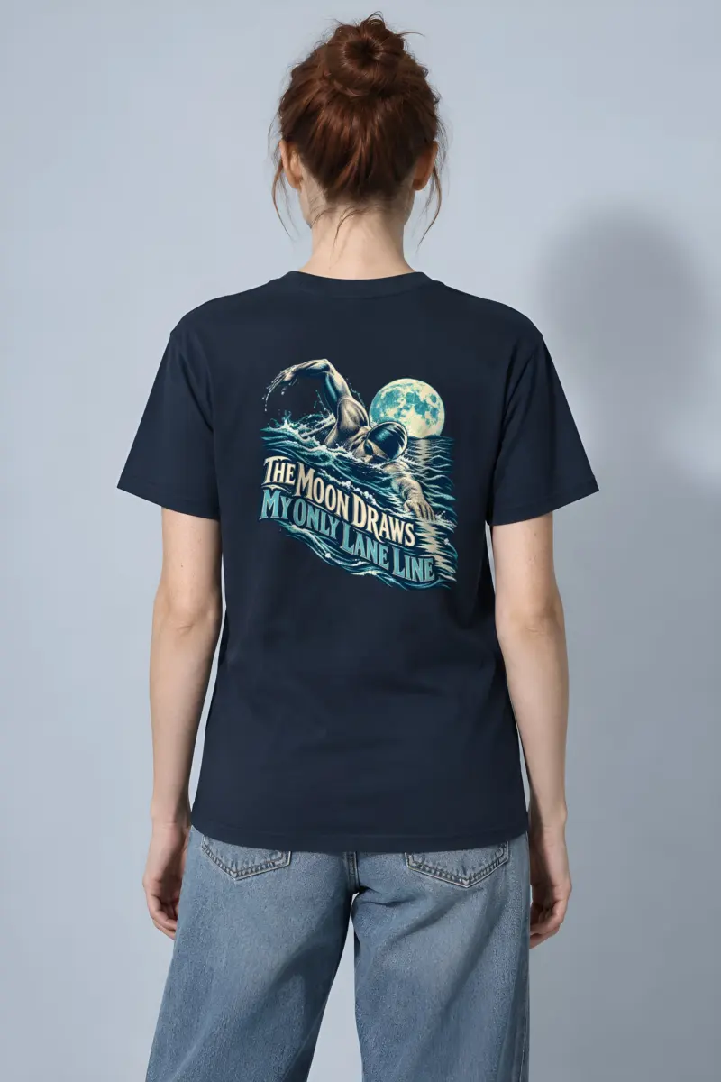 “The Moon Draws My Only Lane Line” Heavyweight Unisex Crewneck T-shirt