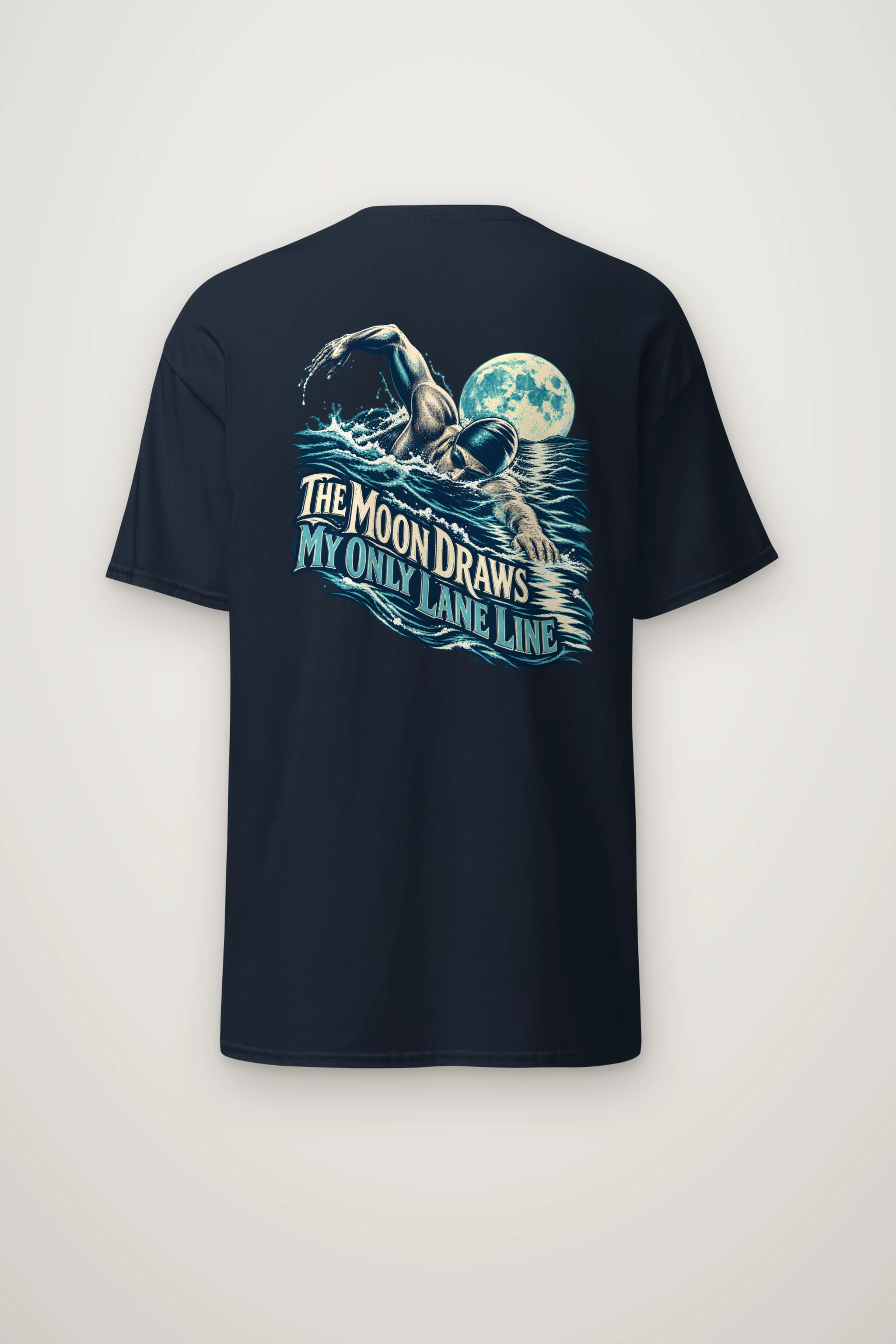 "The Moon Draws My Only Lane Line" Heavyweight Unisex Crewneck T-shirt