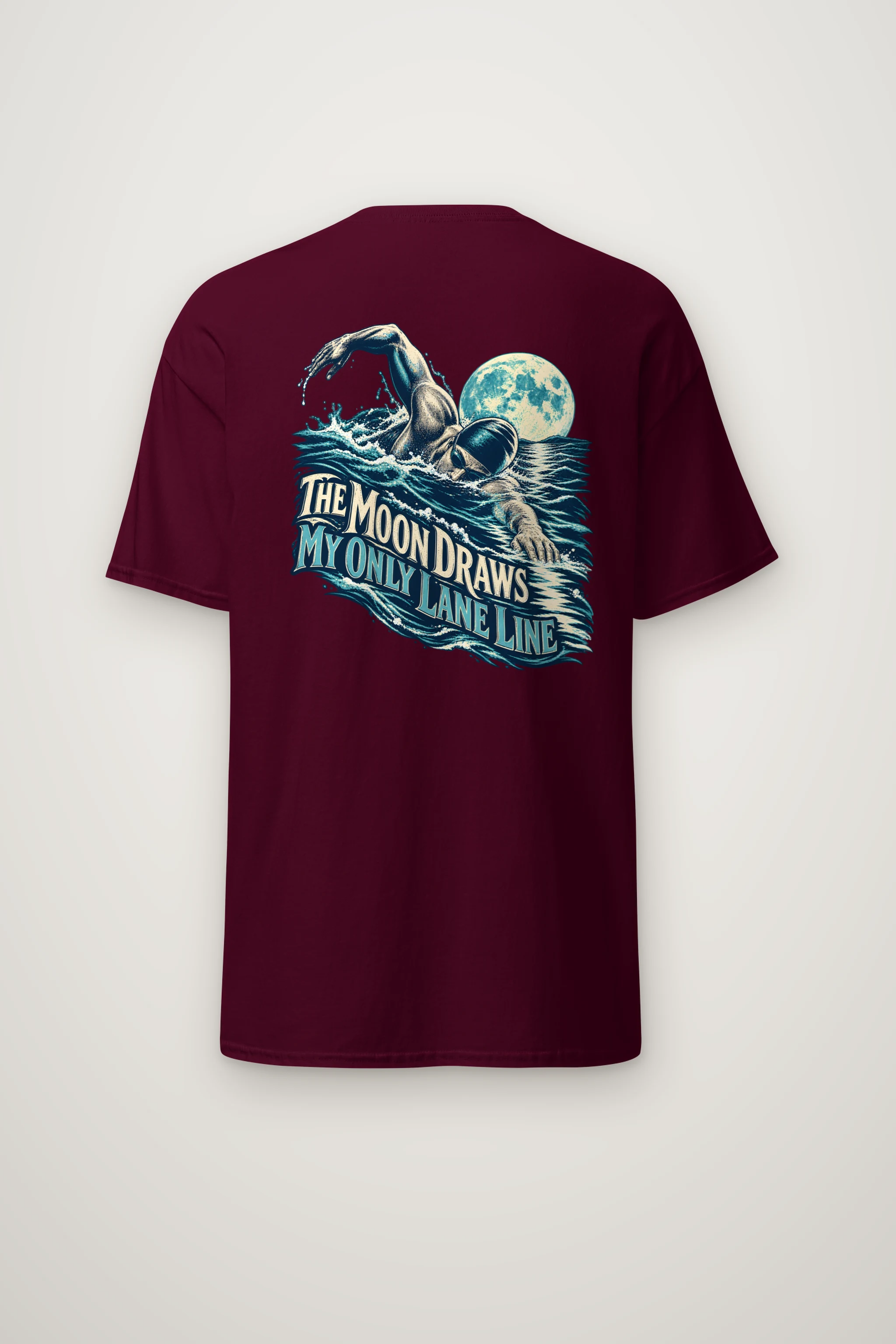 "The Moon Draws My Only Lane Line" Heavyweight Unisex Crewneck T-shirt