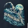 "The Moon Draws My Only Lane Line" Heavyweight Unisex Crewneck T-shirt