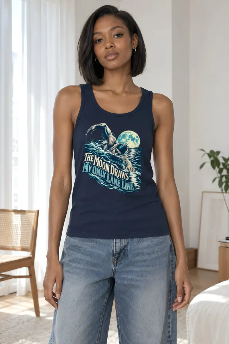 “The Moon Draws My Only Lane Line” Unisex Jersey Tank