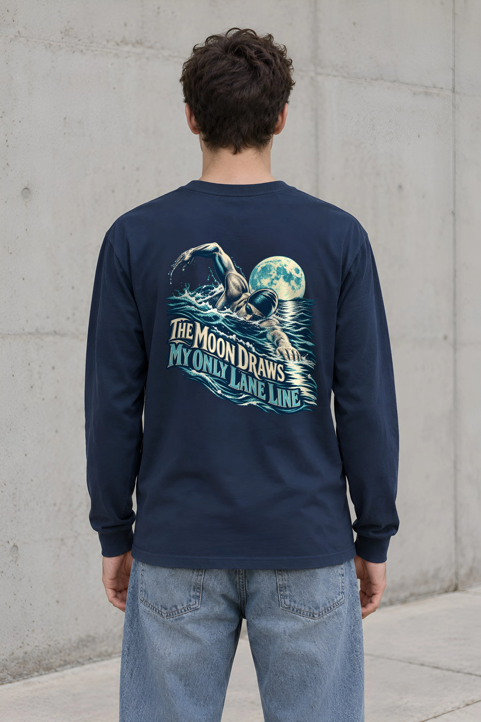 "The Moon Draws My Only Lane Line" Unisex Longsleeve T-shirt
