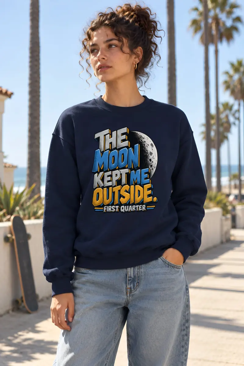 "The Moon Kept Me Outside" Heavy Blend Unisex Crewneck Sweatshirt