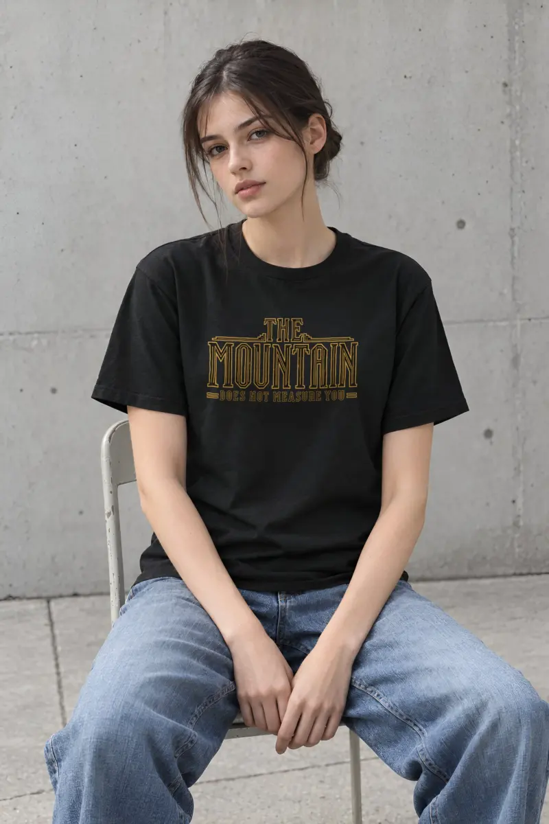 "The Mountain Does Not Measure You" Heavyweight Unisex Crewneck T-shirt