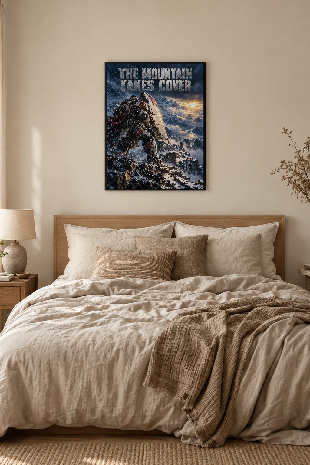 "The Mountain Takes Cover" Premium Wooden Framed Poster