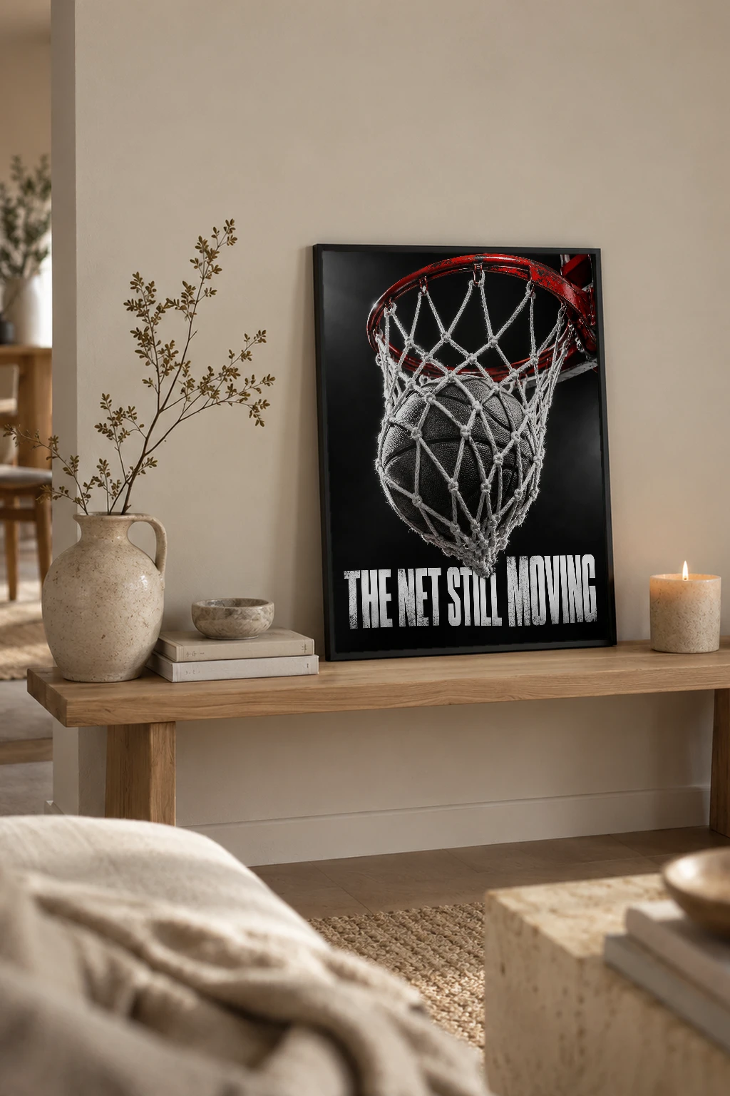 "The Net Still Moving" Premium Wooden Framed Poster