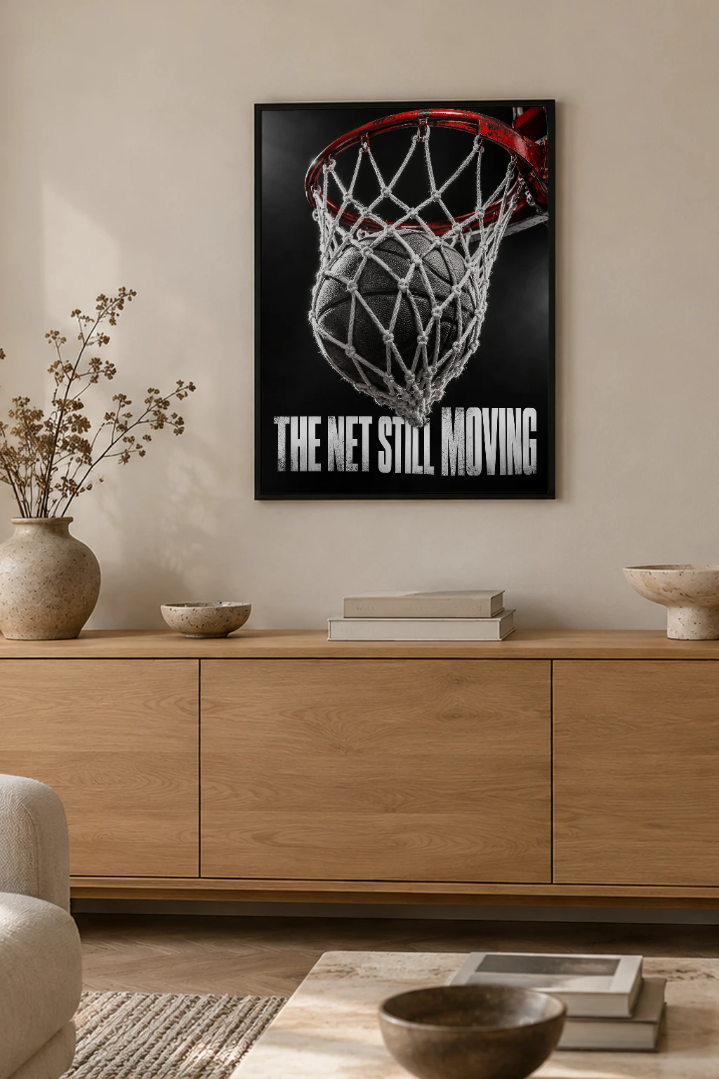 "The Net Still Moving" Premium Wooden Framed Poster
