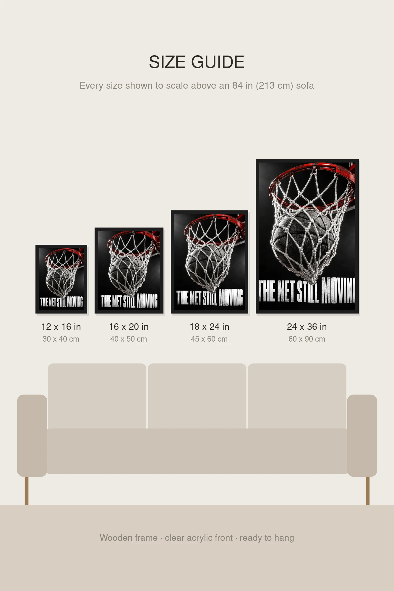 "The Net Still Moving" Premium Wooden Framed Poster