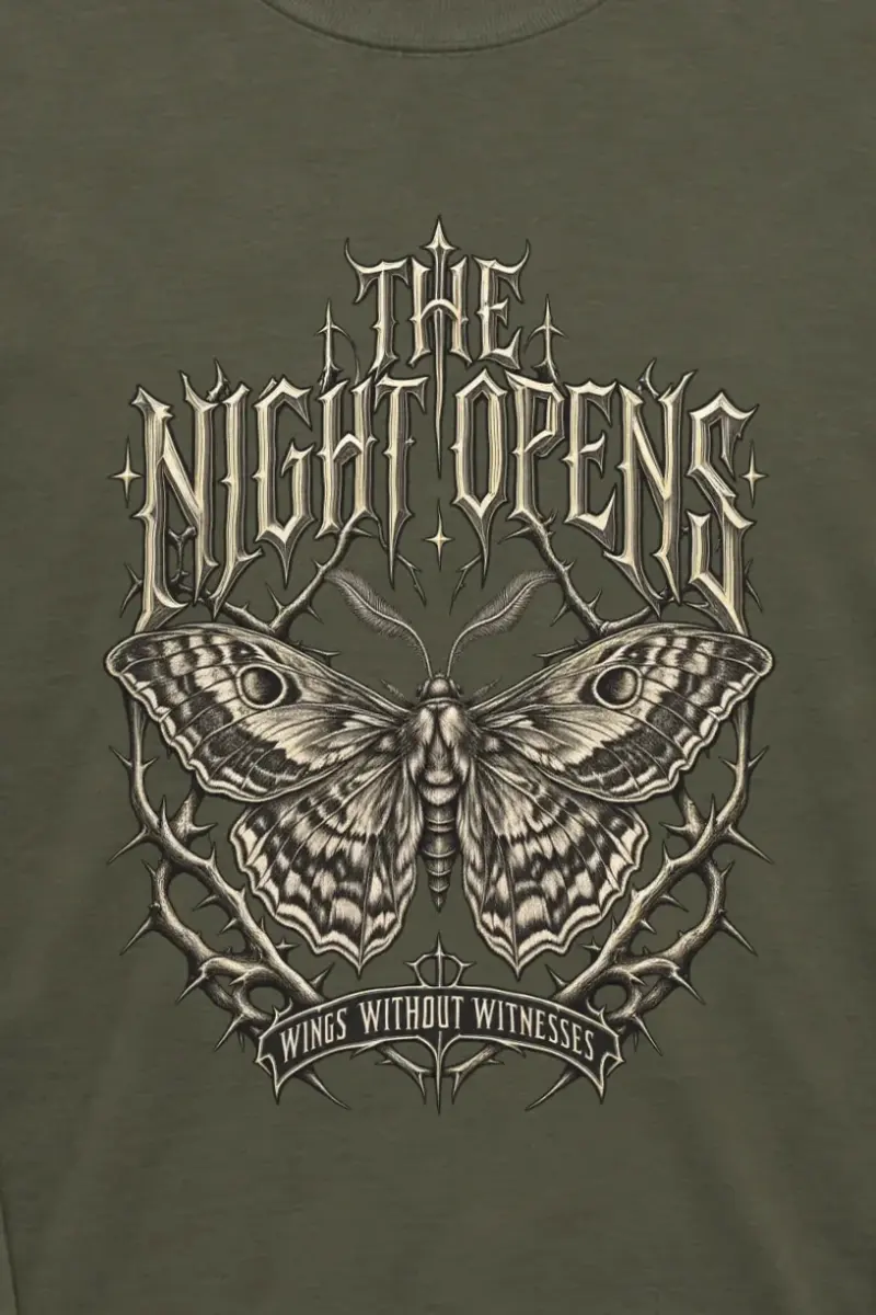 "The Night Opens" Unisex Longsleeve T-shirt - the graphic up close