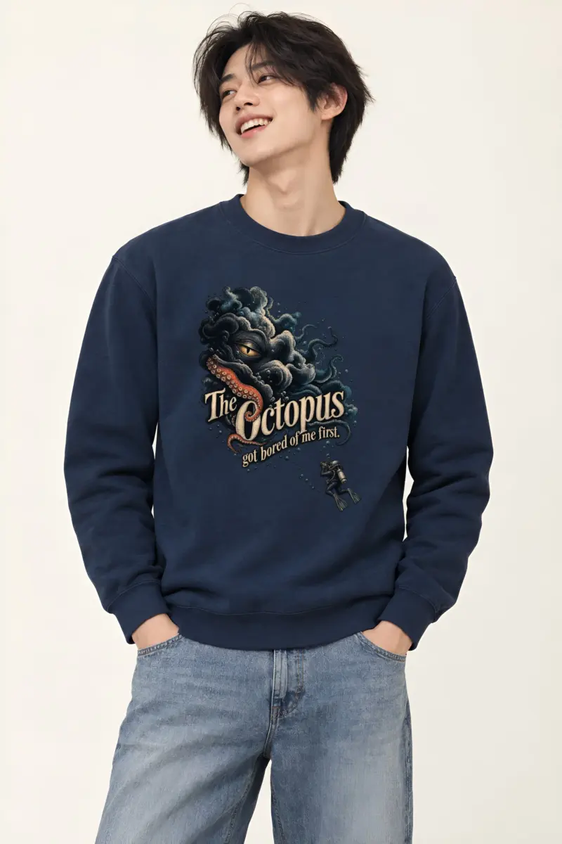 “The Octopus Got Bored” Unisex Crewneck Sweatshirt