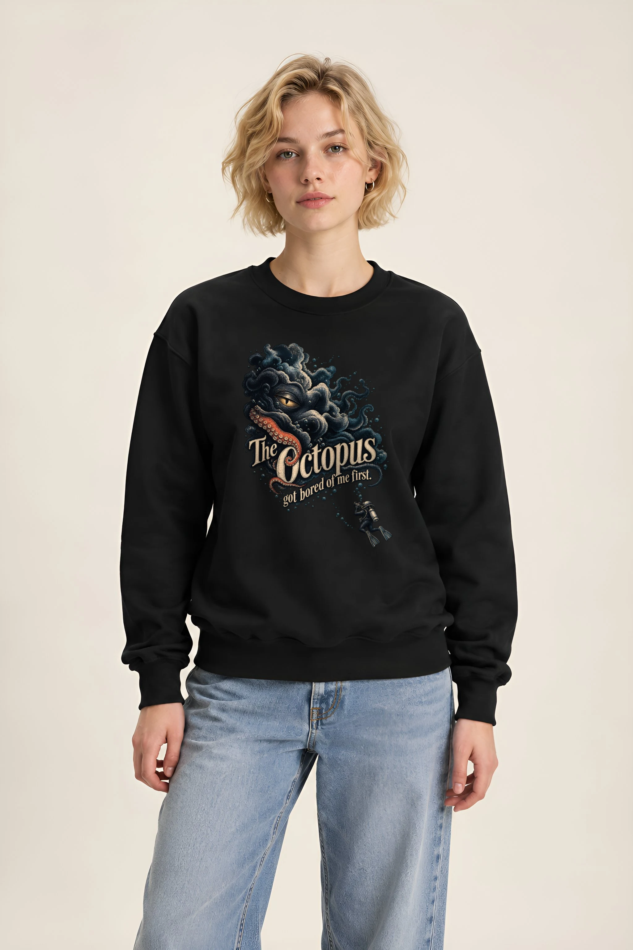 "The Octopus Got Bored" Unisex Crewneck Sweatshirt