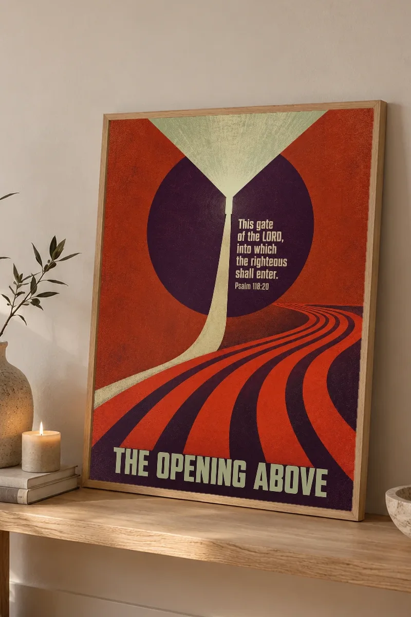 "The Opening Above" Premium Wooden Framed Poster - the graphic up close