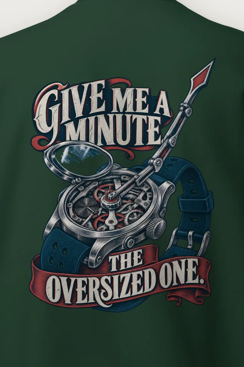 "The Oversized One Watch" Heavy Blend Unisex Crewneck Sweatshirt - the graphic up close