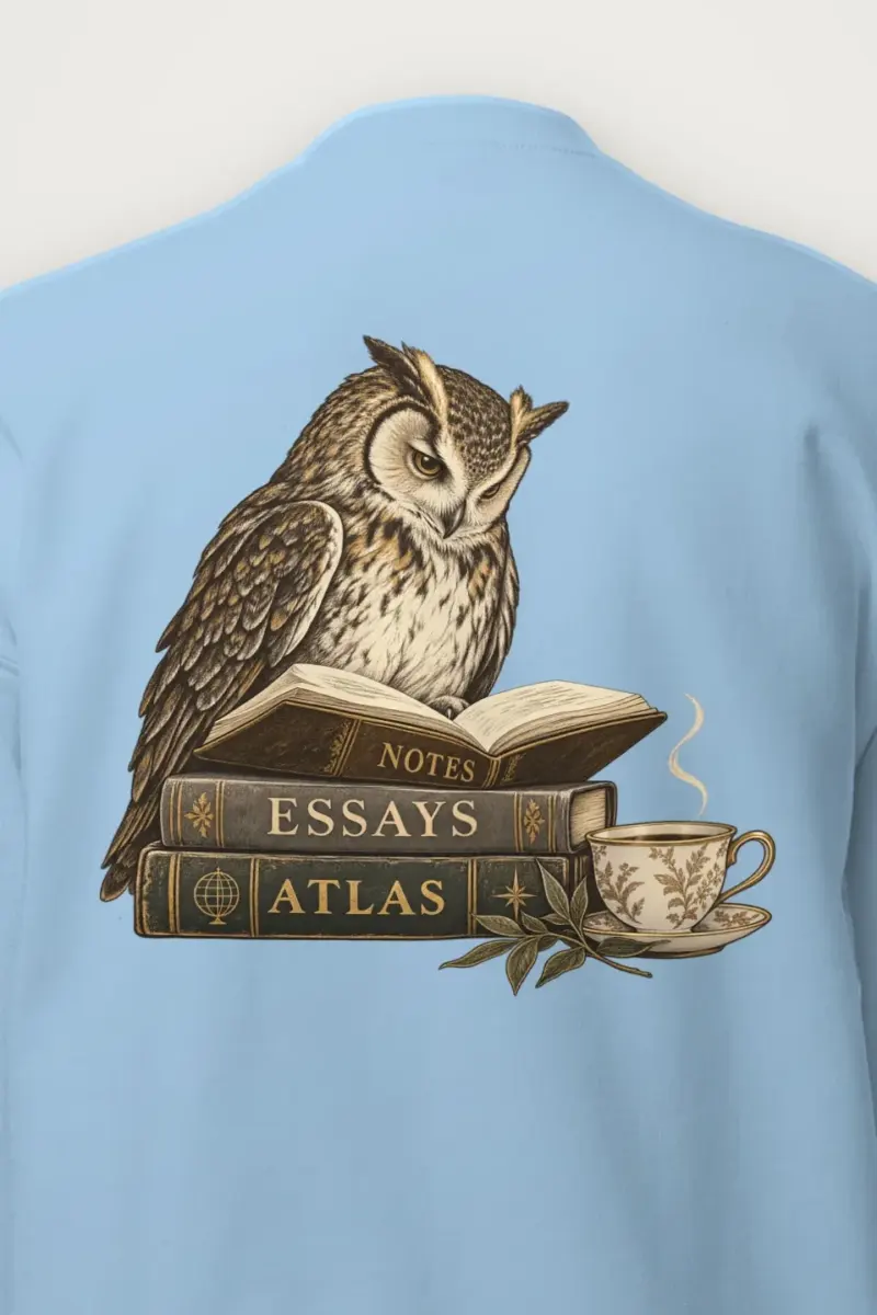 "The Owl’s Reading Hour" Heavy Blend Unisex Crewneck Sweatshirt