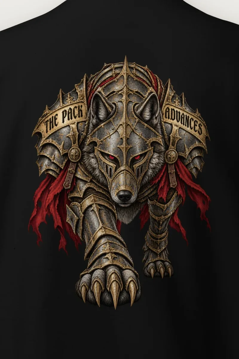 "The Pack Advances" Heavy Blend Unisex Crewneck Sweatshirt - the graphic up close