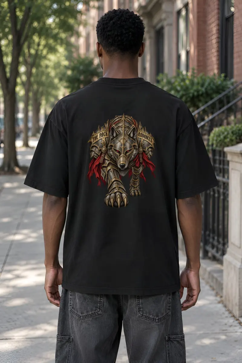 "The Pack Advances" Unisex Oversized Heavyweight Crewneck T-Shirt