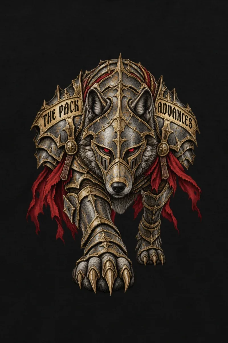 "The Pack Advances" Unisex Longsleeve T-shirt - the graphic up close