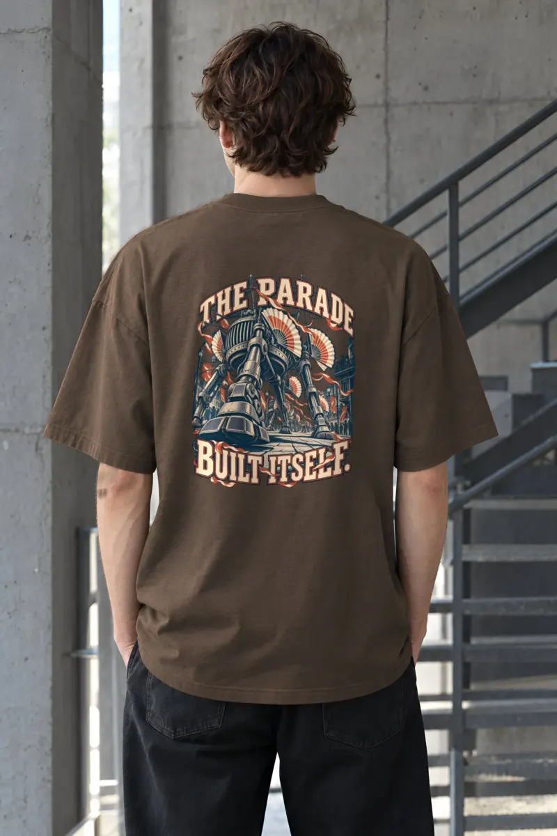 "The Parade Built Itself" Unisex Oversized Heavyweight Crewneck T-Shirt