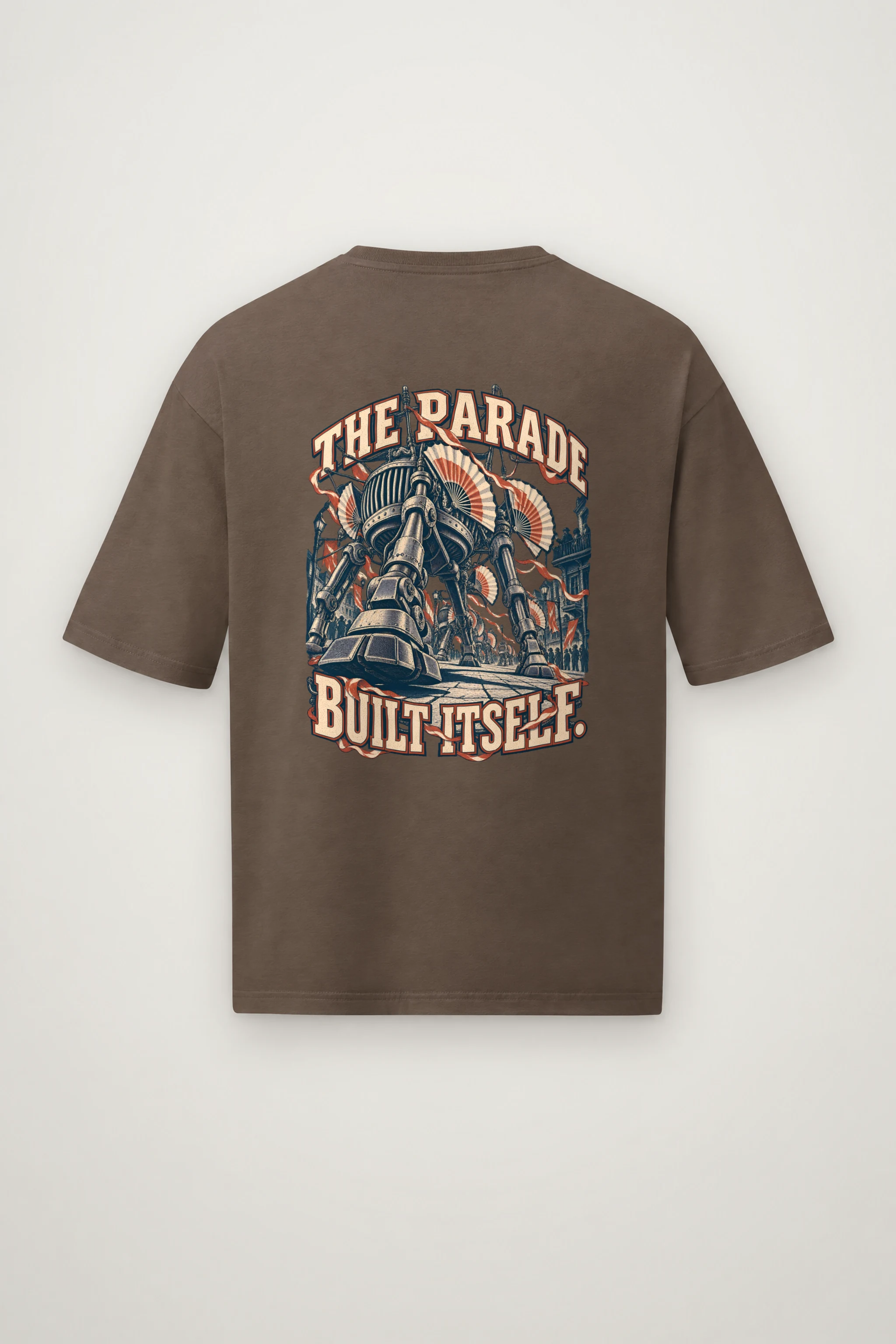 "The Parade Built Itself" Men's Oversized Heavyweight Crewneck T-Shirt