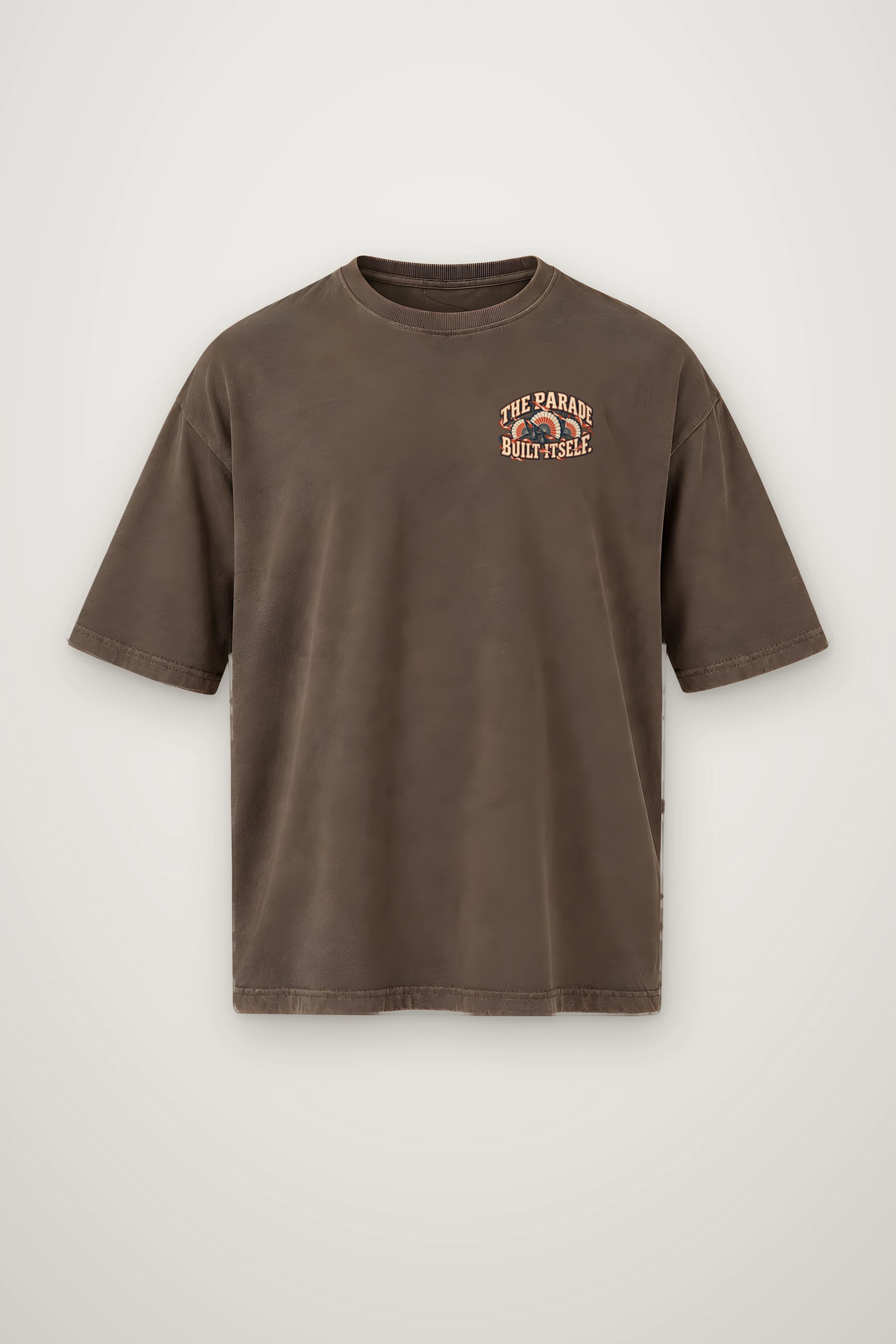 "The Parade Built Itself" Men's Oversized Heavyweight Crewneck T-Shirt