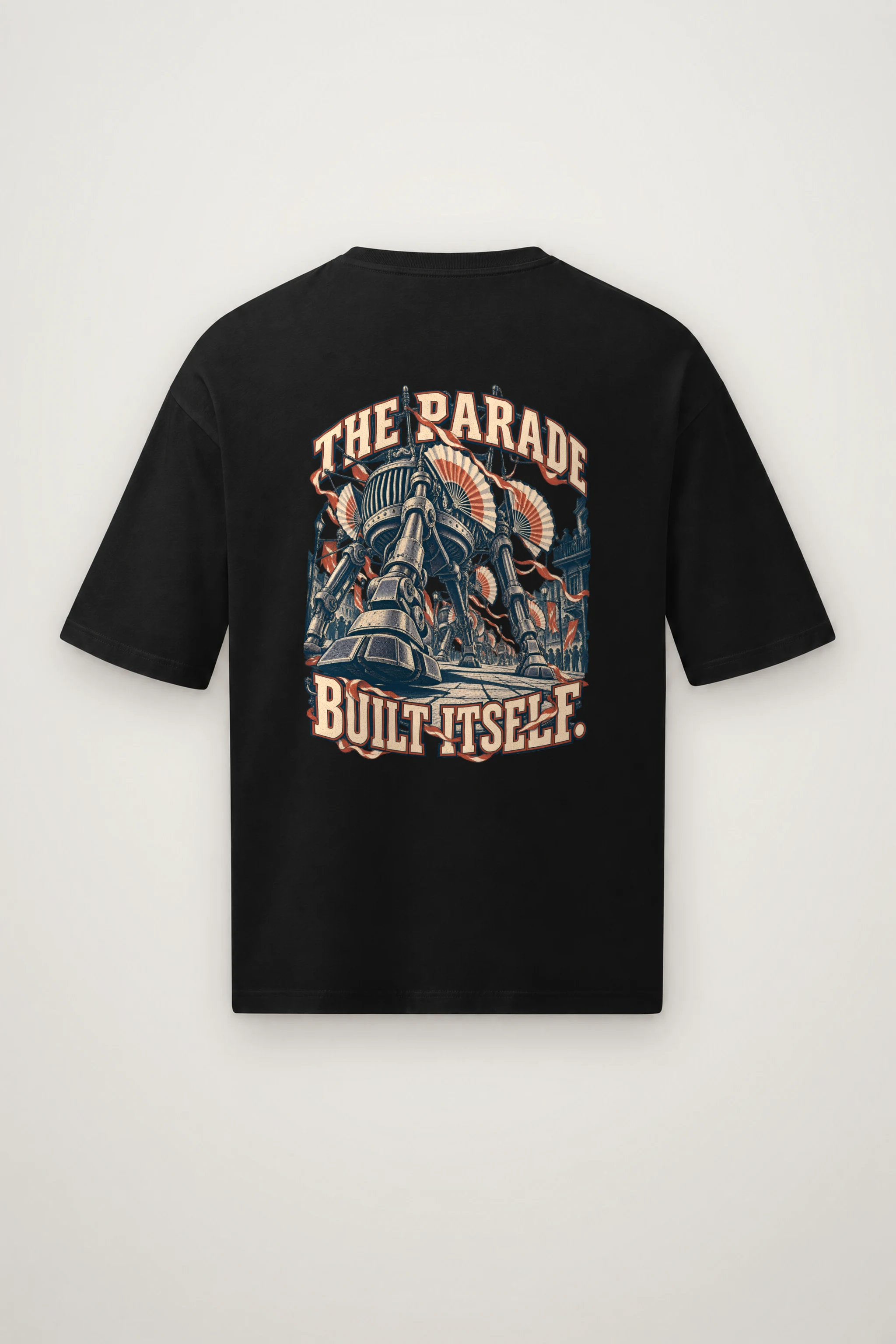 "The Parade Built Itself" Men's Oversized Heavyweight Crewneck T-Shirt