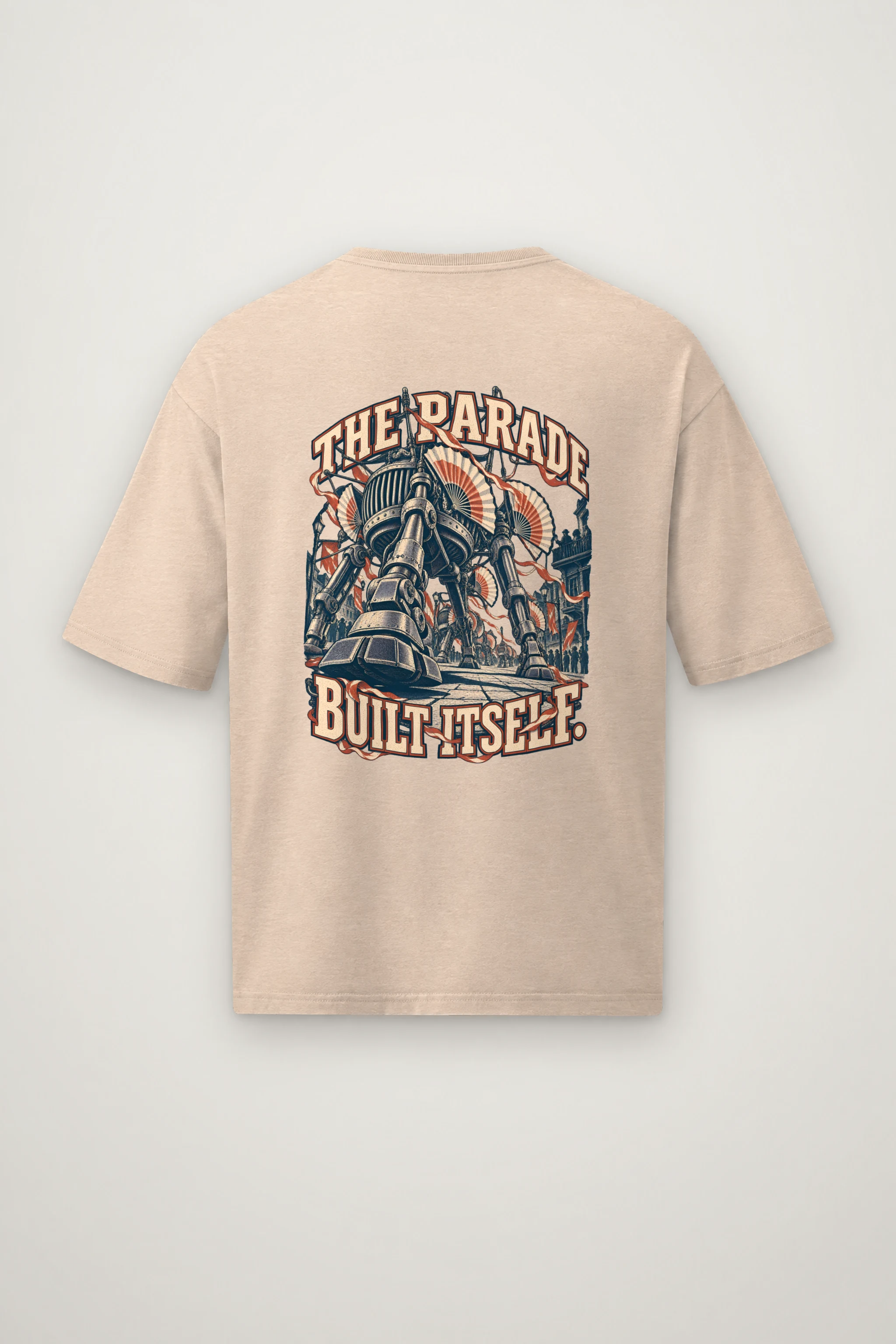 "The Parade Built Itself" Men's Oversized Heavyweight Crewneck T-Shirt