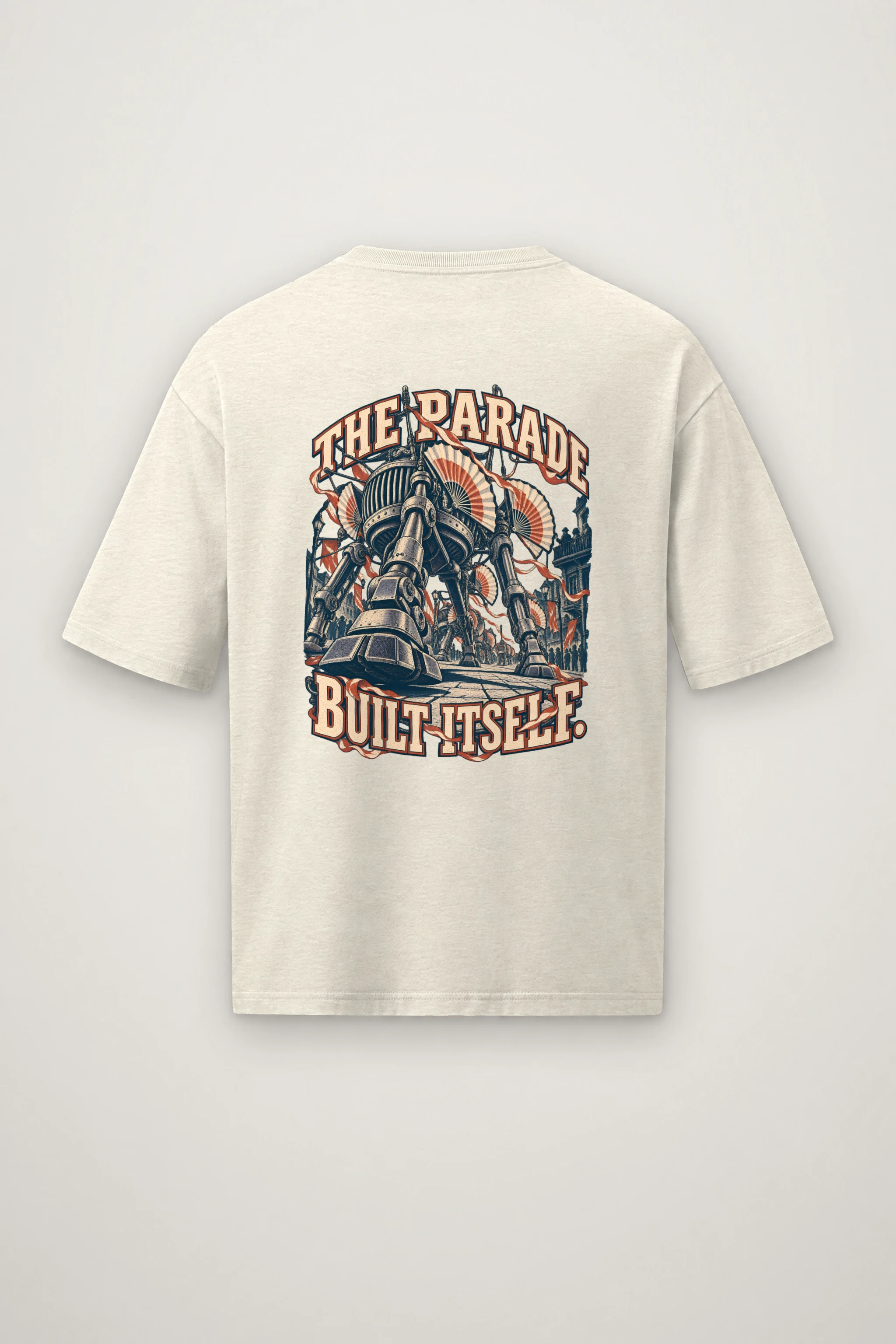 "The Parade Built Itself" Men's Oversized Heavyweight Crewneck T-Shirt