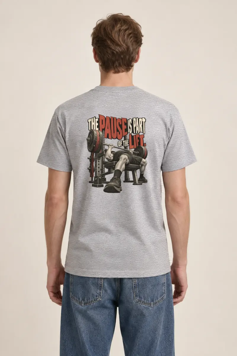 "The Pause Is Part of the Lift" Heavyweight Unisex Crewneck T-shirt