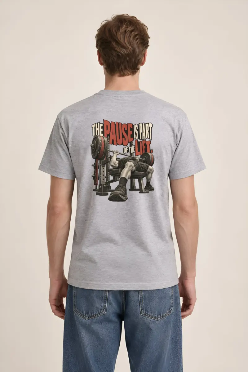 “The Pause Is Part of the Lift” Heavyweight Unisex Crewneck T-shirt
