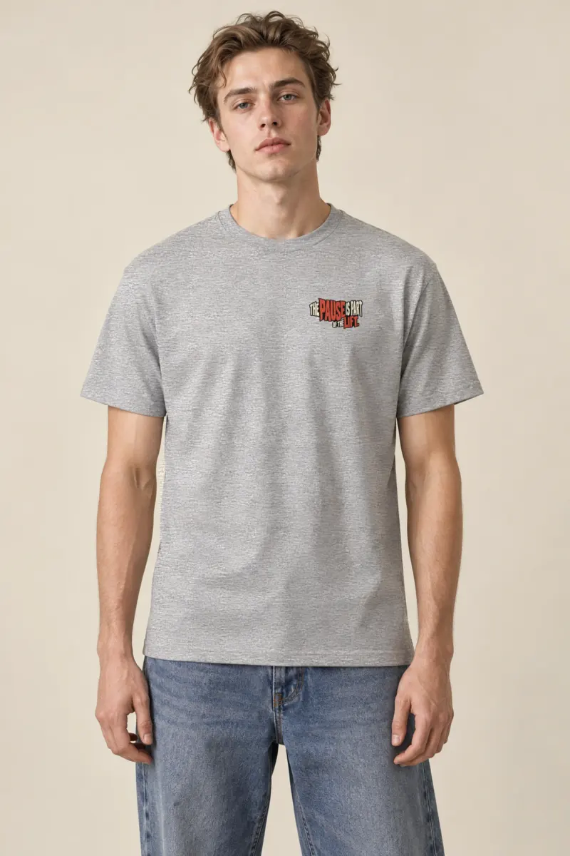 "The Pause Is Part of the Lift" Heavyweight Unisex Crewneck T-shirt