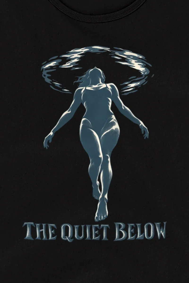 "The Quiet Below" Unisex Jersey Tank - the graphic up close